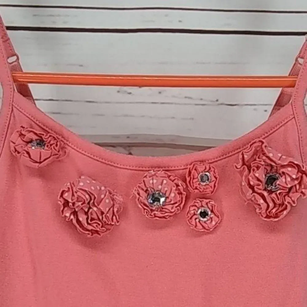 Justice Coral Girl's built in‎ bra sz 8 Tank Top